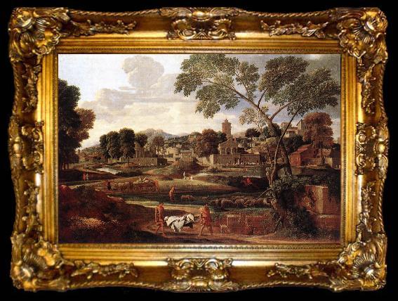 framed  POUSSIN, Nicolas Landscape with the Funeral of Phocion af, ta009-2